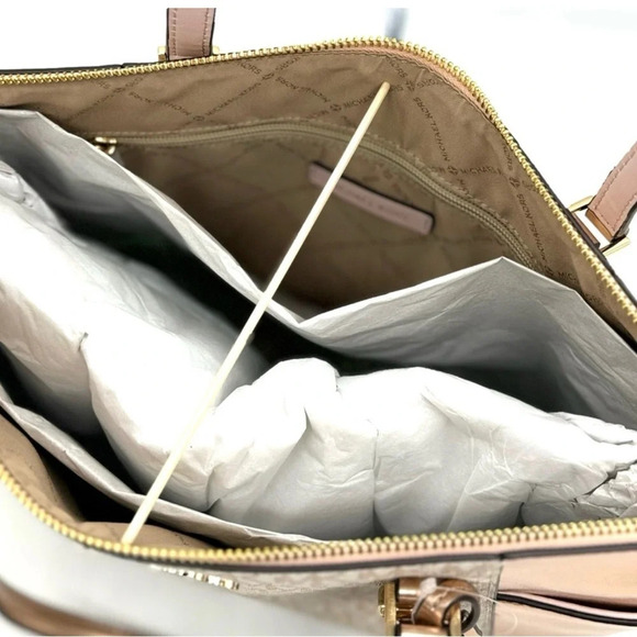 Michael Kors Large Charlotte TZ Tote Bag Rose Gold - Picture 8 of 10